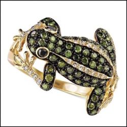 Dazzling Green FROG Crystal Ring SZ 6/7/8/9/10 