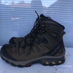 Salomon 401518 Quest 4D GTX Men’s Tan Black Leather Hiking GORE-TEX  Boots Sz 8