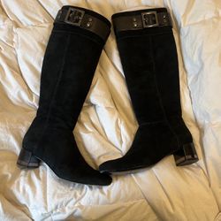 Size 5.5 - Black suede boots – like new! 