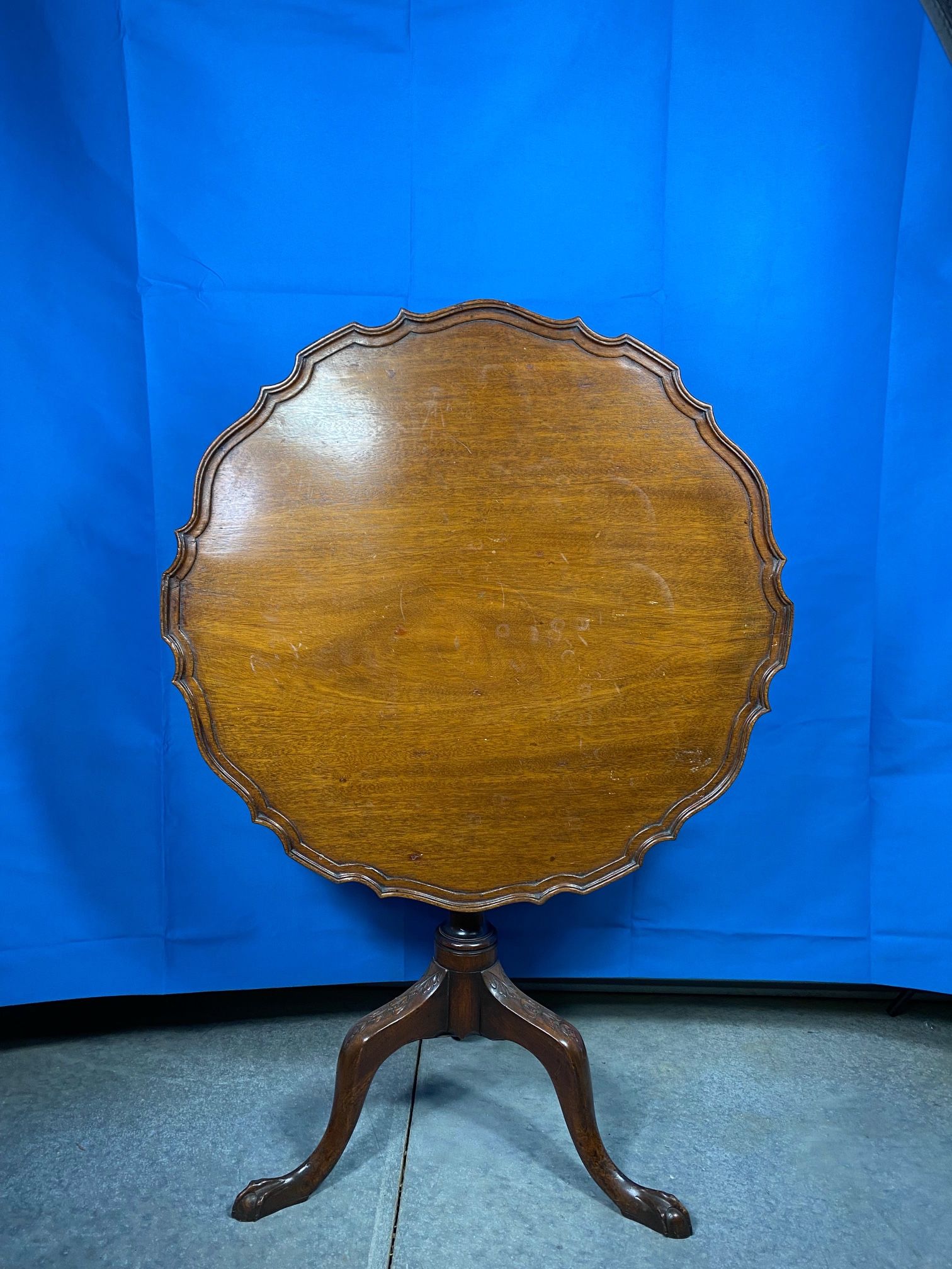 George III Style Mahogany Piecrust Tripod Tilt Top Table