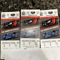 Saturday Detroit Grand Prix Tickets (3)