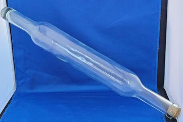 1850s-1940s 20" Hollow Glass Rolling Pin with Cork Stopper