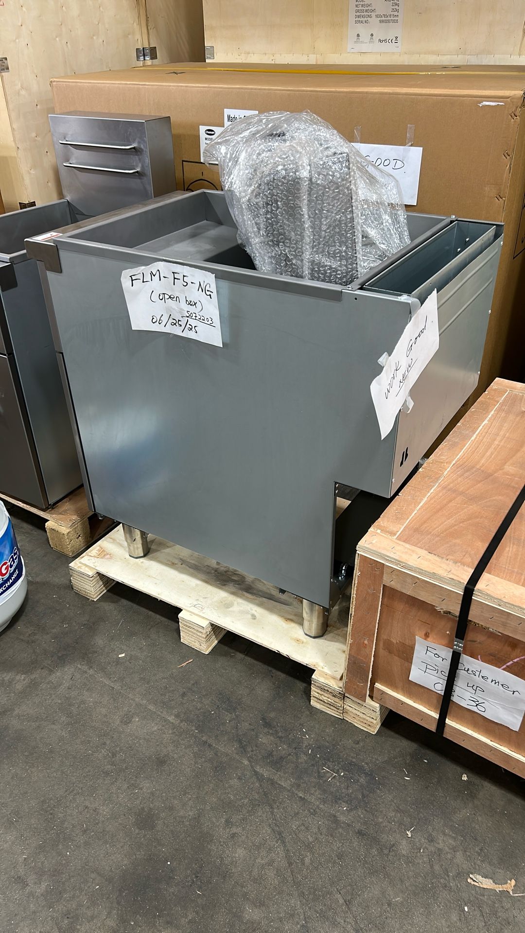 #2203 Gas Fryer - Flamaster FLM-F5-NG 80lb Capacity, 21", 5 Tubes, 150,000 BTU