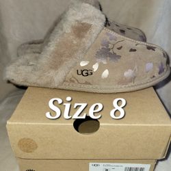 Women's UGG Scuffette Floral Foil Slippers 