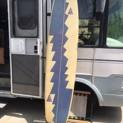 9’ Surfboard Longboard With Fins And Leash