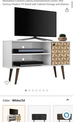 White Midcentury TV Console 