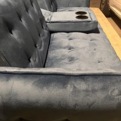 Futon Sofa Dark Blue 