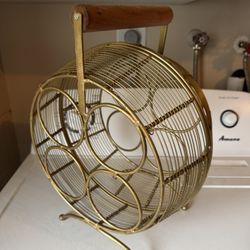 Mid-century modern metal wine rack portable