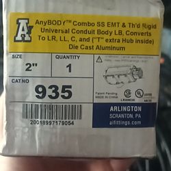 2" Arlington 935 AnyBODY™ LB Metallic Conduit Bodyz, Alum, LB, LL, LR, T, C
