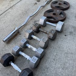 Fitness, Dumbbell, And Plait And Bar 