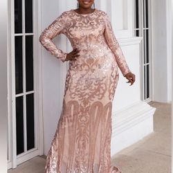 Miss Ord Mermaid Gown Rose Gold XL