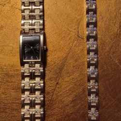 ALLUDE 136 QUARTZ LADIES  GOLDTONE WATCH  & Braclet 