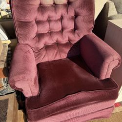 Vintage Red Velvet Rocking Chair