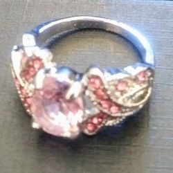 Pink 925 Silver Ring