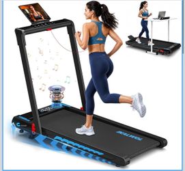 Treadmill with Speaker, 6-in-1 7.5MPH Foldable Treadmill for Home with App Compatible, Walking Pad with 10% Incline, LED Display, 3.0HP Brushless Driv