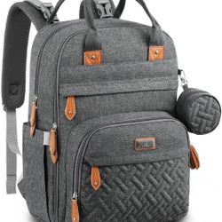 BabbleRoo Diaper Bag Backpack - Multi function Waterproof Diaper Bag, Travel Essentials Baby Tote with Changing Pad, Stroller Straps & Pacifier Case -