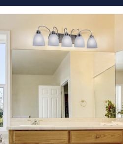 5-light nickel traditional vanity light