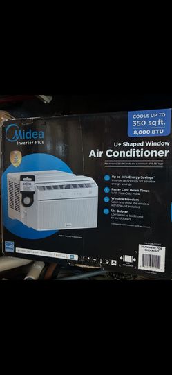8,000 BTU U+ Smart Inverter Window AC Cools up to 350 sq ft. Dual filtration, Remote, Timer, Wi-Fi, EnergyStar in White