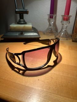 Oversized Wrap Sunglasses Brown Gradient Lenses