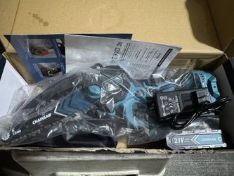 6 Inch Portable Electric Chainsaw Cordless, with a 21V 2000mAH rechargeable lithium battery