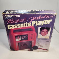 Vintage Michael Jackson Cassette Player w/Box NOT WORKING 80's Retro Ertl Fair