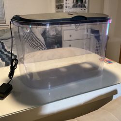 7 Gallon Plastic Fish Tank With Cover And 5 Color Led Lights 10.00