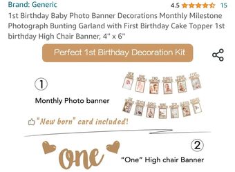 1st Birthday Banner And High Chair Banner