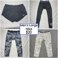 3 Pair Men’s Nike* Compression Tights & Running Shorts