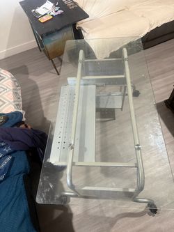 Glass computer desk