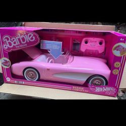 Hot Wheels RC Barbie Corvette Pink Car Toy for Ages 4-7 by Mattel