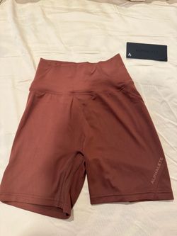 Alphalete Brown High Waisted Biker Shorts Size Small NWT