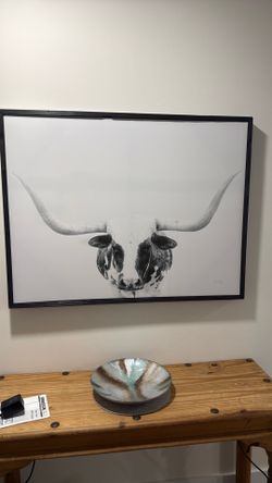 Bull Canvas N Frame 32x42”
