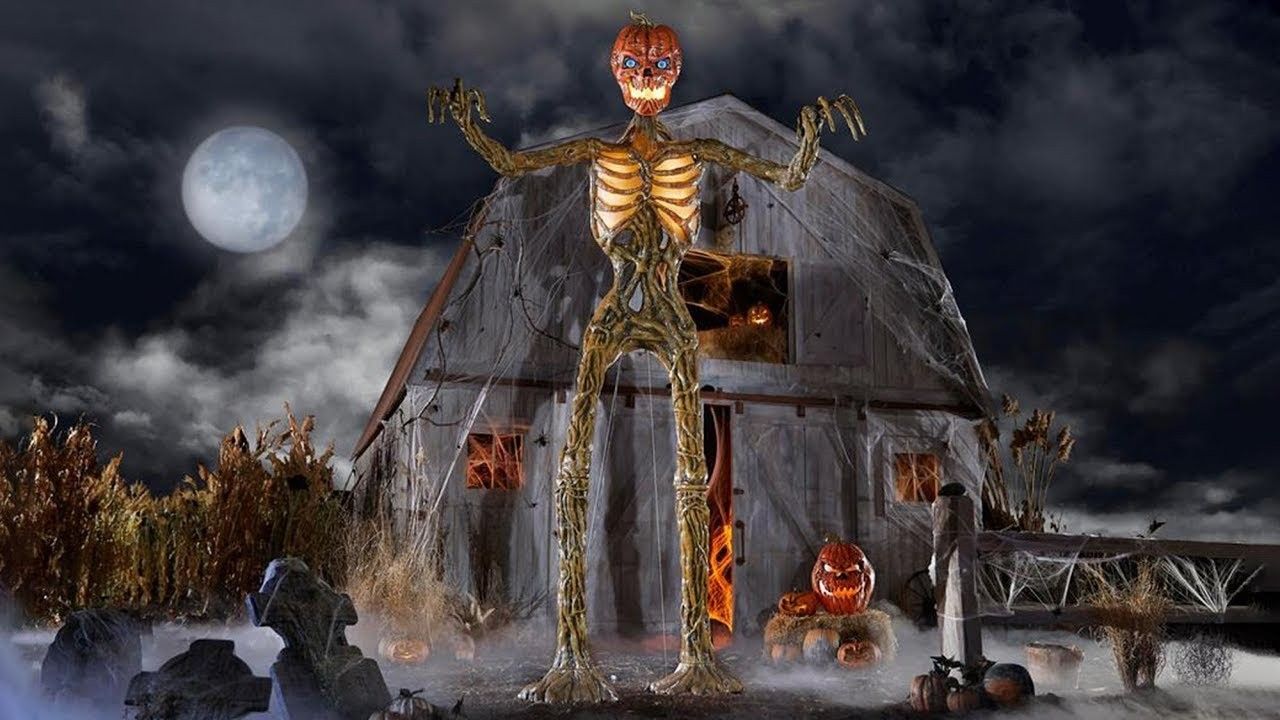12 ft Home Depot Inferno Pumpkin Skeleton 