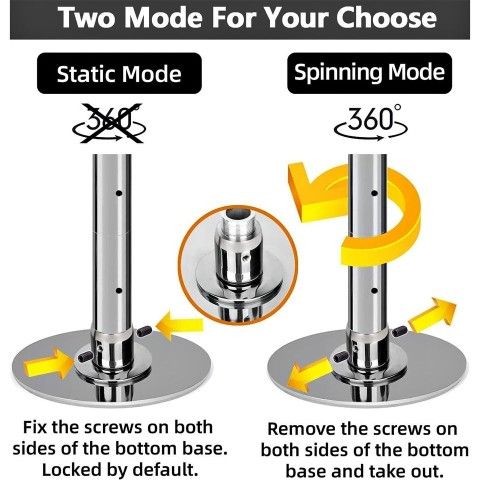 Fixed Dance Pole Kit Professional 45mm Spinning & Static Dancing Pole