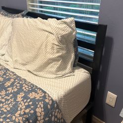 Queen Mattress and Metal Bedframe