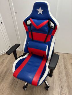 Gaming Chair High Back Racing Chair with Adjustable Armrest Blue Red USA Game