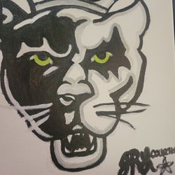 Black Panther Painting On 12x12 Canvas