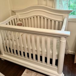 White Baby Crib And Mattress