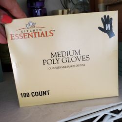 100 Count Med Poly Gloves,  Pk