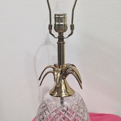 Waterford Crystal and Brass Pineapple Lamp 