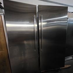 66" JENN AIR COLUMNS REFRIGERATOR AND FREEZER STAINLESS STEEL 