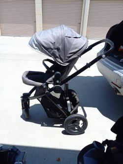 Baby Stroller Black Gray