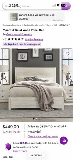 Brand New Full size Solid Wood Panel bed