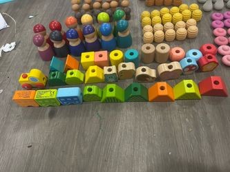 30PCS Wooden Lacing Beads