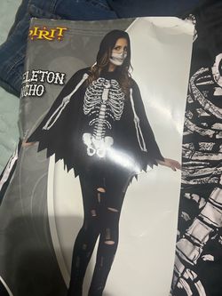 Halloween skeleton poncho