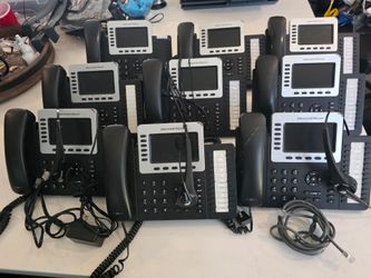 9 office phones with screens