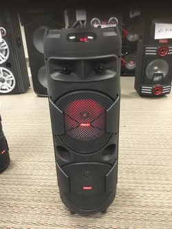 Dual eight inch rechargeable Bluetooth speaker/aux/fm/USB and SD port/microphone for karaoke/brand new!!