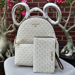 Michael Kors Medium Backpack And Wallet