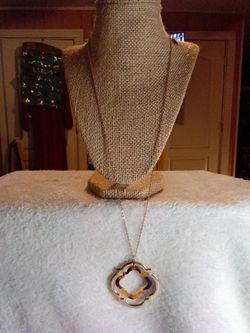 Zad Gold-Tone Quatrefoil Pendant Long Necklace