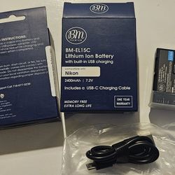BM Premium Nikon EL15C USB-C Rechargeable Camera Battery